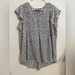 Black and White Polka Dot Women's Top